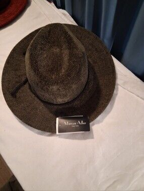 Marcus Adler NWT Olive Green Wool Blend Wide Brim Fedora